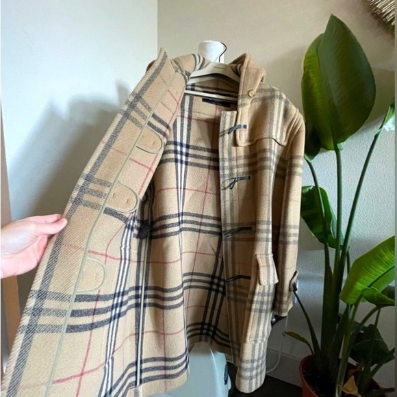 😍 Authentic BURBERRY duffle coat nova check wool toggle jacket duffel - Picture 7 of 14